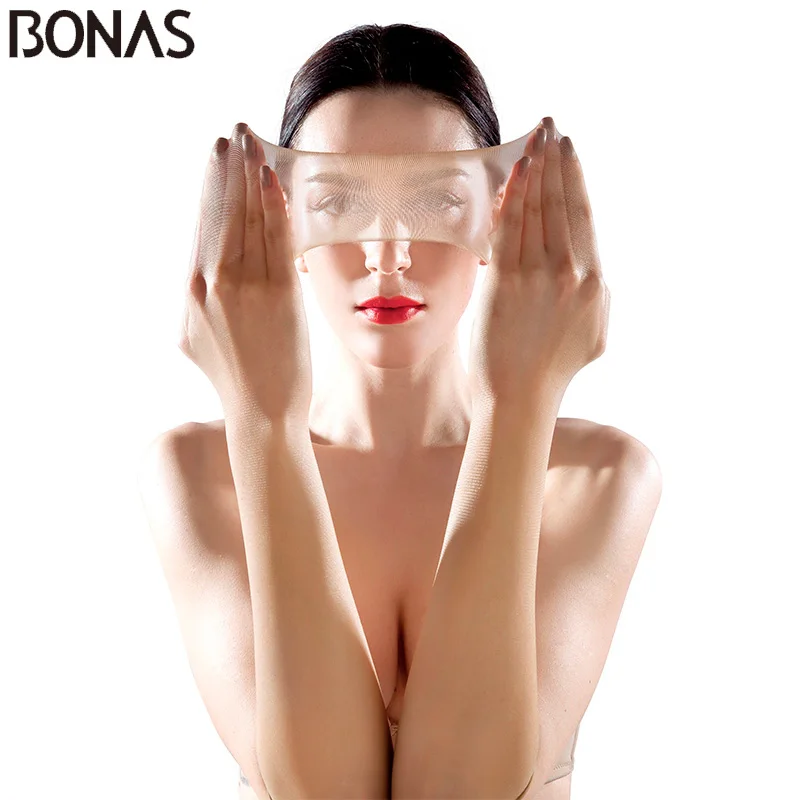 

Женские нейлоновые колготки BONAS 15D, черные облегающие колготки с высокой эластичной резинкой на лето