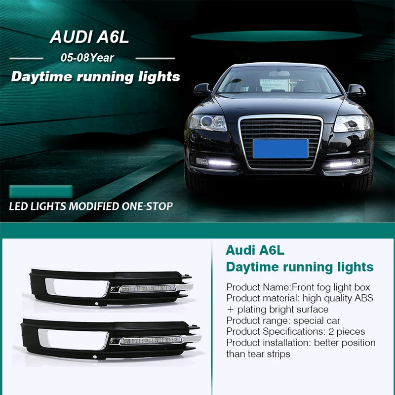 Hlxg 2шт Авто Светодиодный светильник дневного света для Audi A6L 2005 2006 2007 2008