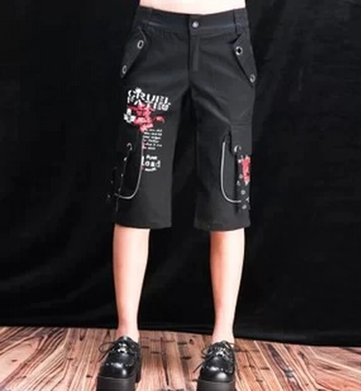 27-37 ! 2015 casual men's new knee-length pants clothing trousers gothic punk non-mainstream chicken gas pants singer costumes