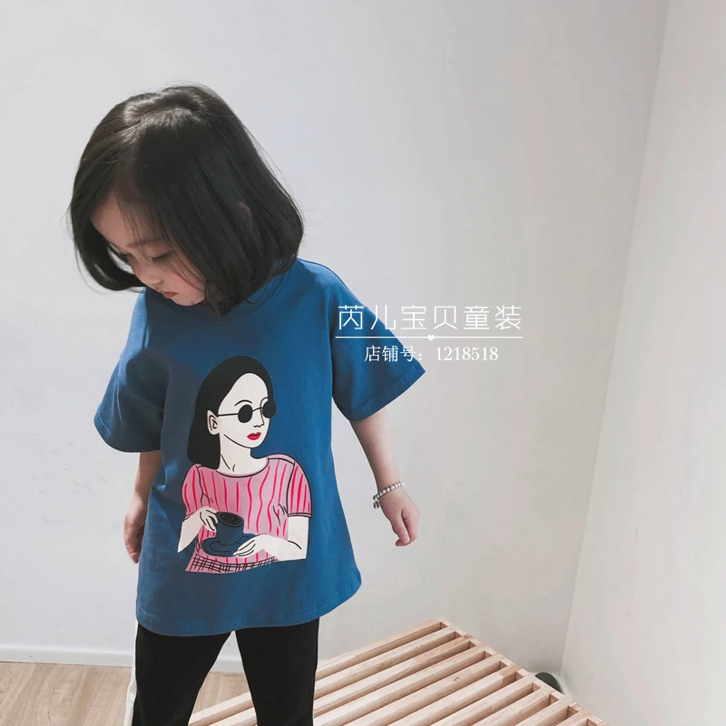 Детская летняя футболка с коротким рукавом и принтом|t-shirt girl|girl t-shirtt-shirt t-shirt |