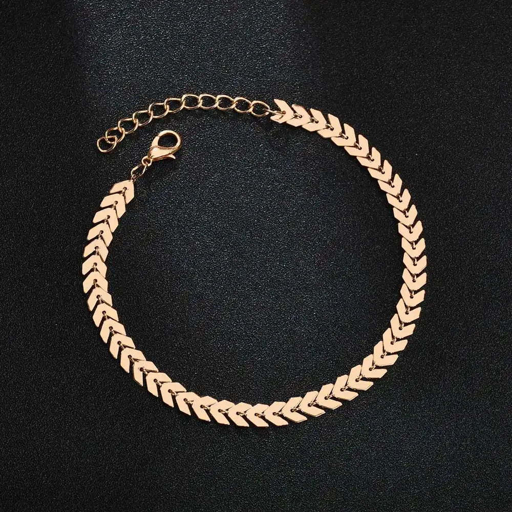 MissCyCy Bohemia oro flecha de Color de la pulsera para las J Vintage Yoga playa tobillera verano sandalias de novia zapat