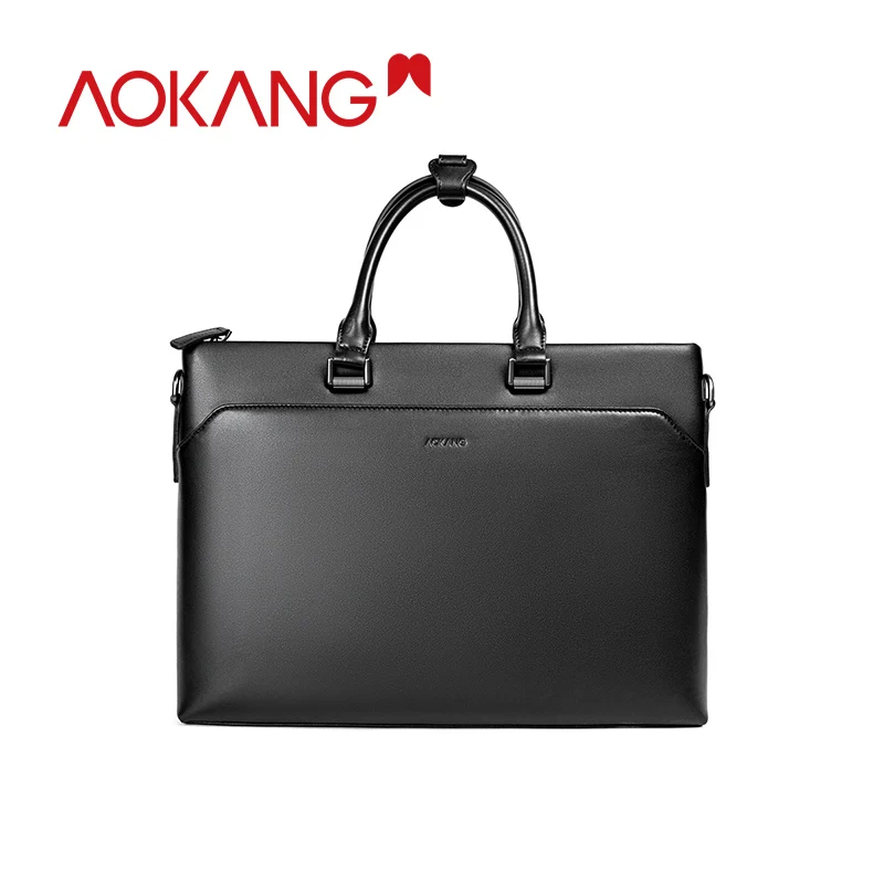 Aokang 2019 мужские деловые портфели сумки черные синие из натуральной кожи