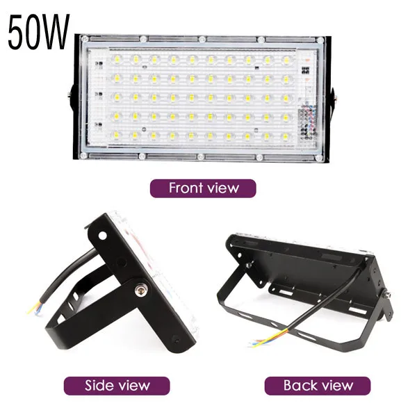 220V 50W IP65 RGB Светодиодный прожектор 10 Вт 50 Вт Светодиодный прожектор светильник ing наружный уличный светильник Настенный отражатель водонепроницаемый точечный светильник AC 220 В 240 В - Испускаемый цвет: 220V 50W