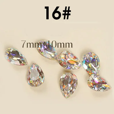 20 шт./лот Супер Блестящие Стразы для ногтей Strass 3d-украшения для ногтей DIY Кристалл ювелирные изделия аксессуары белый прозрачный AB - Цвет: 16