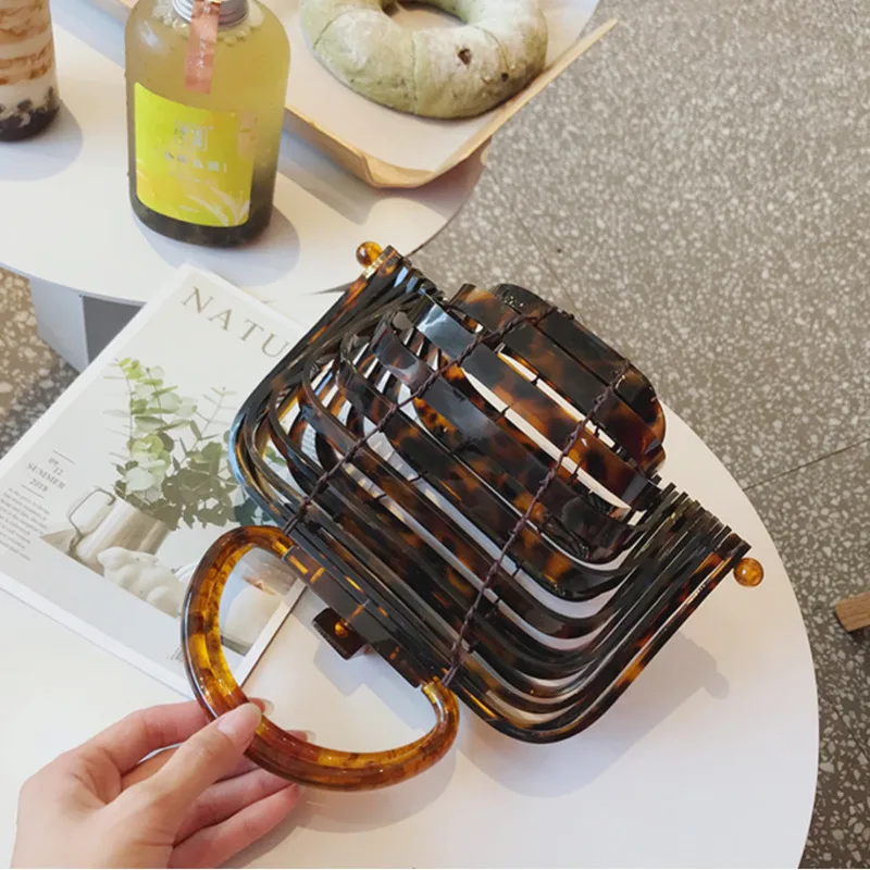 Женская разноцветная дизайнерская клетка для птиц с одной ручкой акрил