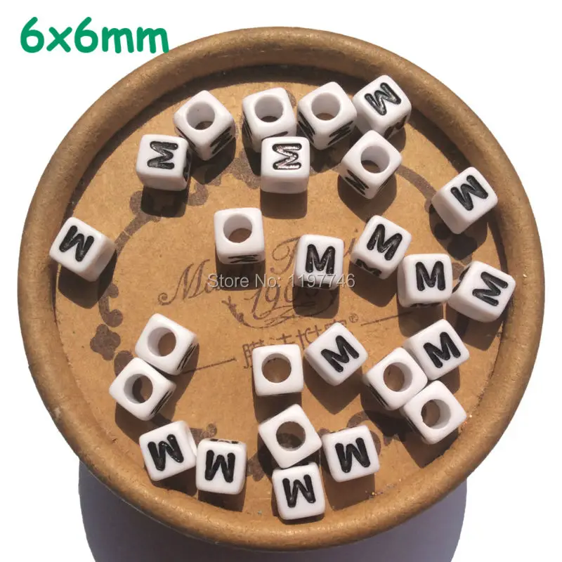 

Alphabet Sqaure beads Cube Acrylic Single Letter Beads Jewelry Making 6mm 200pcs A -Z Vowel Letters Bead for kids