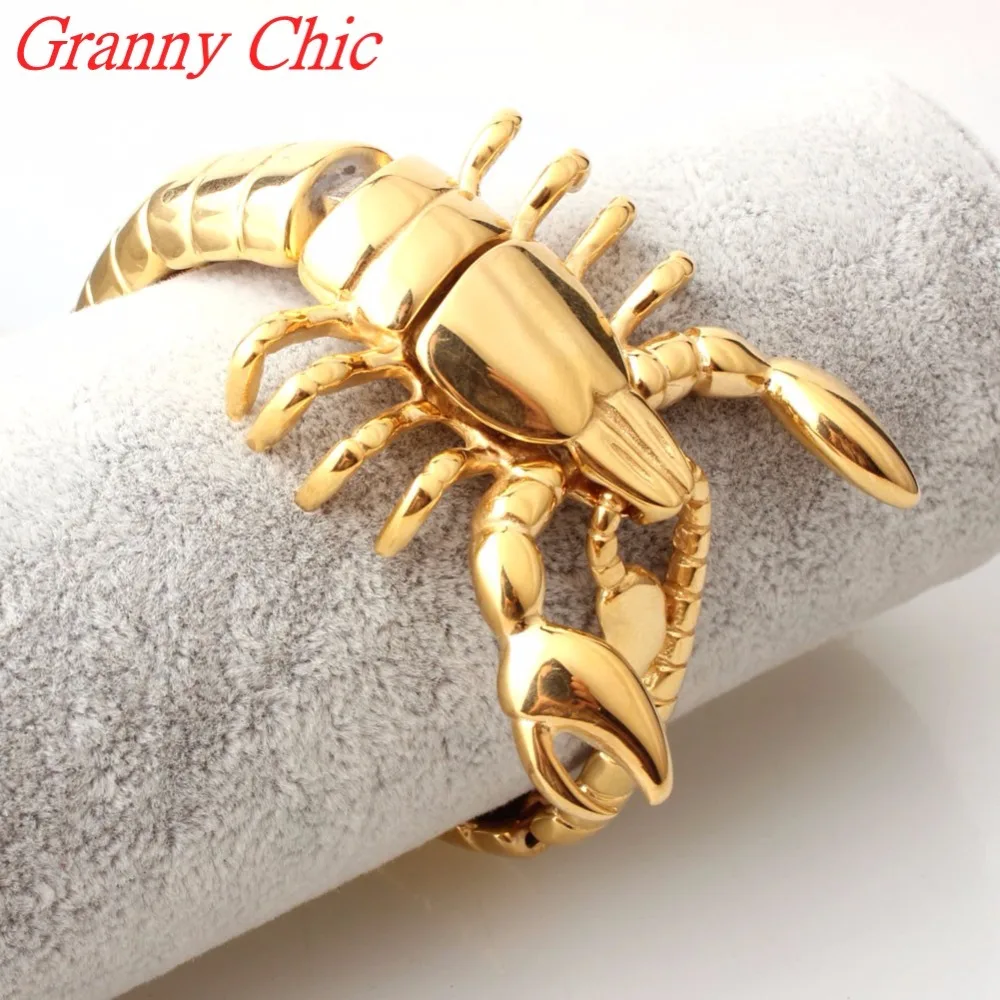 Grande Chic Модные мужские золотые браслеты и браслеты новые ювелирные изделия из нержавеющей стали браслет-Скорпион Pulseira Masculina мужской s браслет