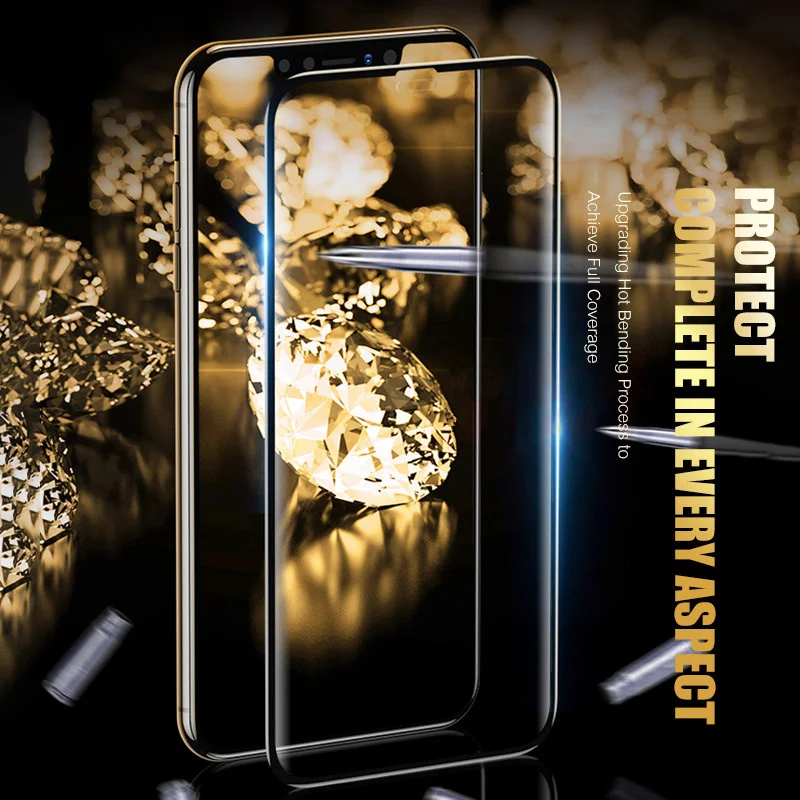 10D радиан Защитное стекло для iPhone 7 6s 8plus экрана на XS MAX XR закаленное 9H пленка
