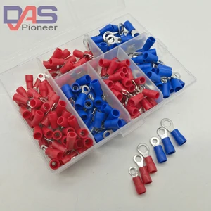 190pcs 6sizes RV Crimp Terminal Ring connector kit Wire Copper Crimp Connector Insulated Cord Pin End Terminal