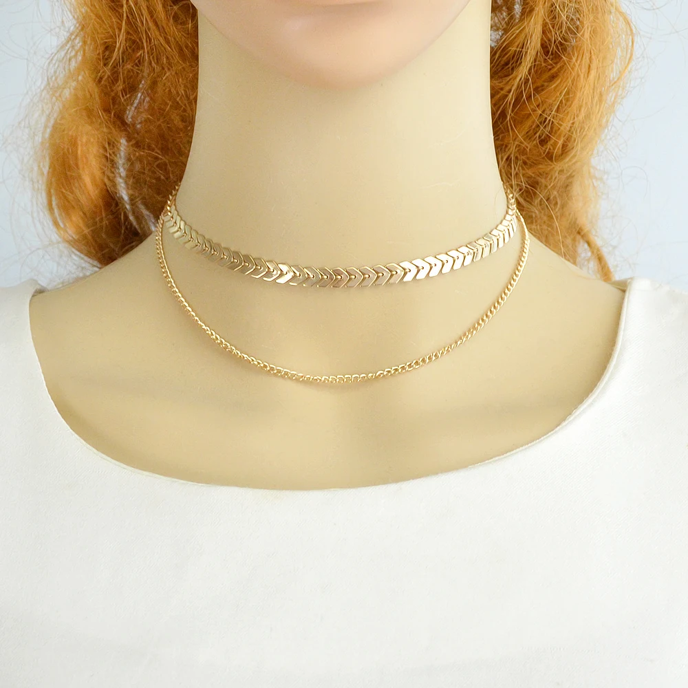 Joywish минималистский ювелирных изделий Цвет серебро Многослойная Сеть Цепочки и