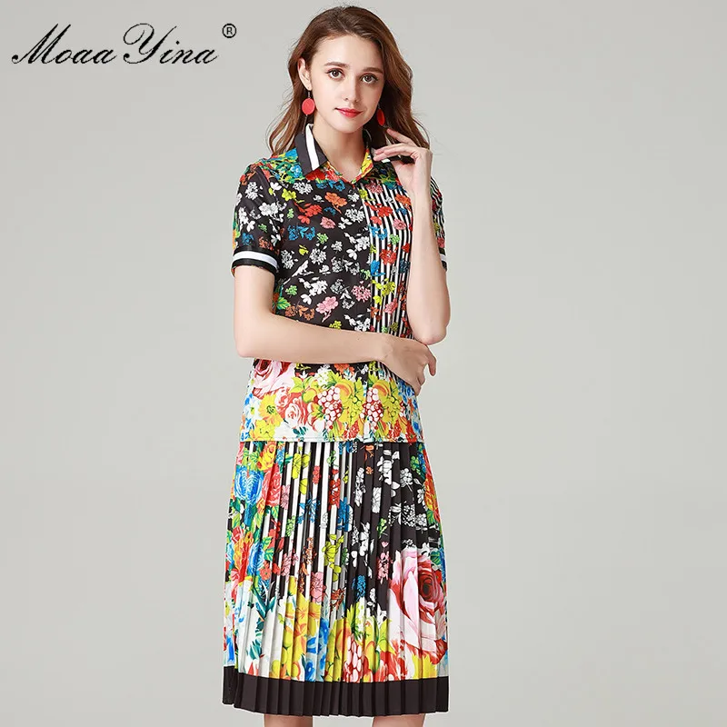 Модный дизайнерский комплект moaayina летняя женская рубашка в полоску с