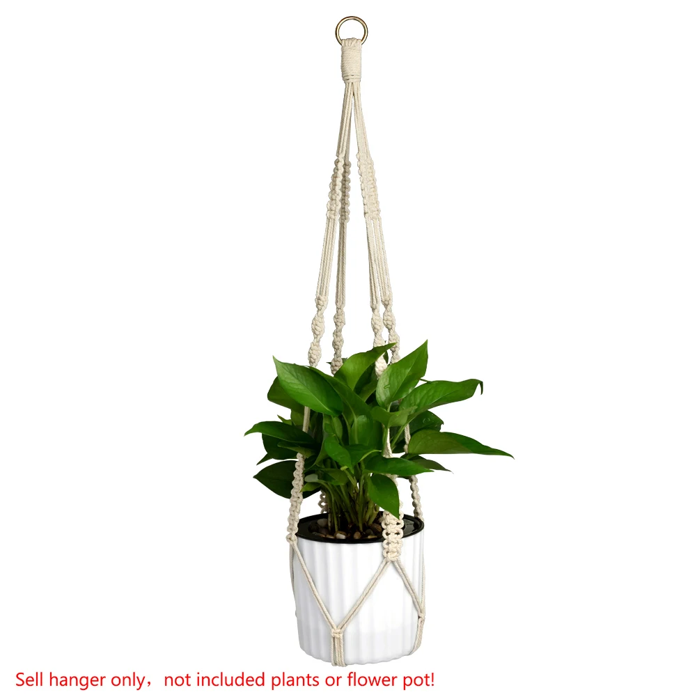 Type C 76cm WITUSE 1 шт. макраме вешалка для растений крючок 4 Ноги ретро цветочный горшок подвесной веревочный держатель гирлянда домашний сад балкон украшения стены искусства - Цвет: Type C 76cm