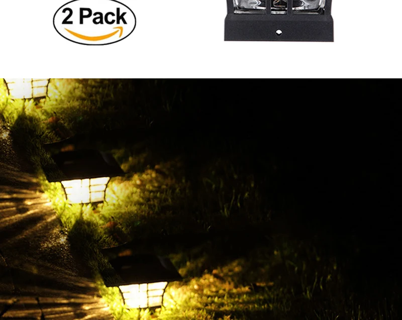 2 шт. светодиодный солнечный светильник, забор, освещение Крышки столба для украшения сада, открытый водонепроницаемый земельный колпачок, e внутренний двор, путь, столб, Солнечная лампа