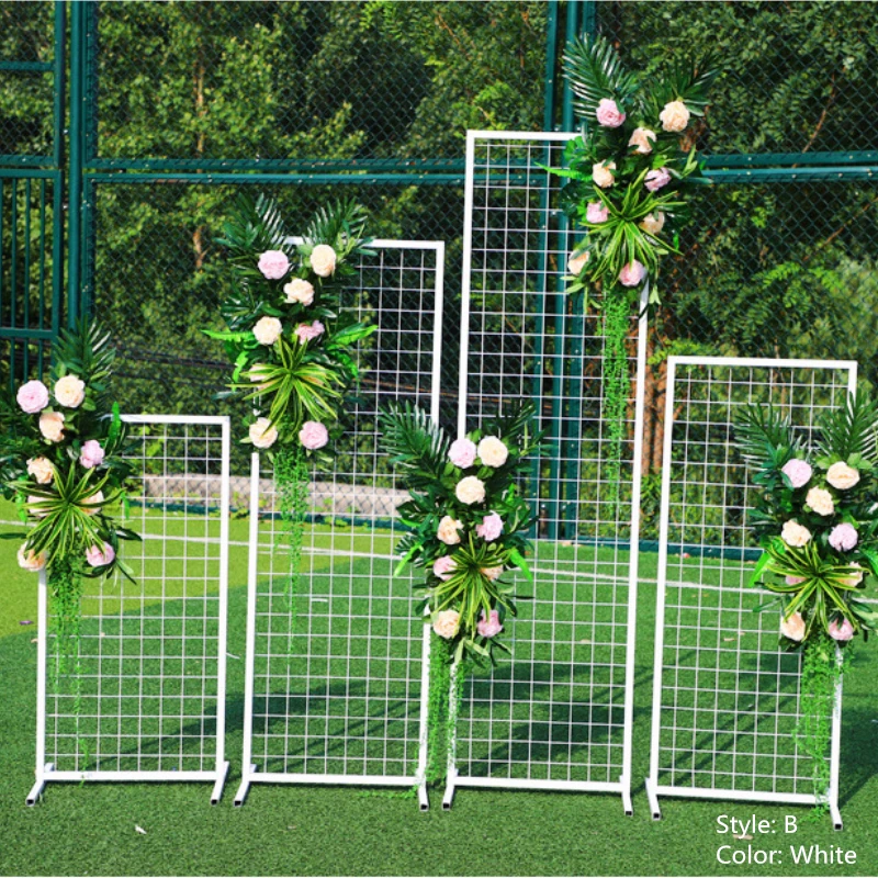Decoraci&oacute;n de pantalla de rejilla de hierro forjado para boda, fondo de escenario de boda, decoraci&oacute;n geom&eacute;trica de ventana, accesorios nuevos-3