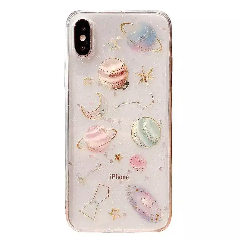 Чехол для телефона LOVECOM с планетами и звездами iPhone 11 XS Pro Max XR X 7 8 Plus мягкая накладка