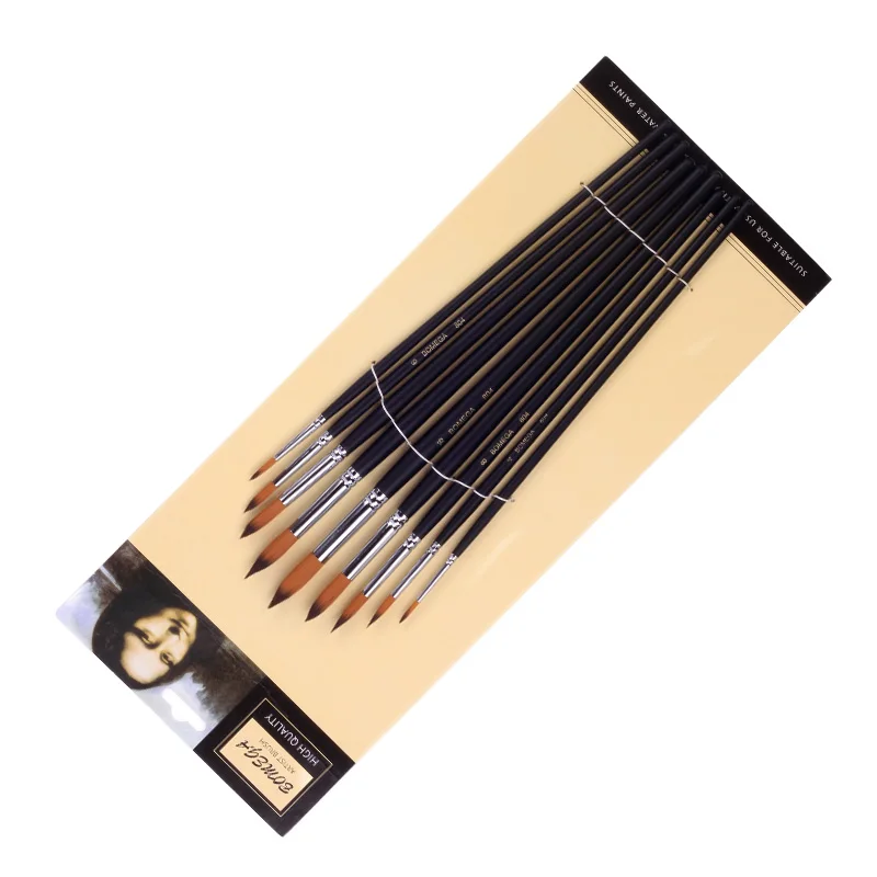 & 9 шт./компл. художественная кисть круглая остроконечная плоская косая краска