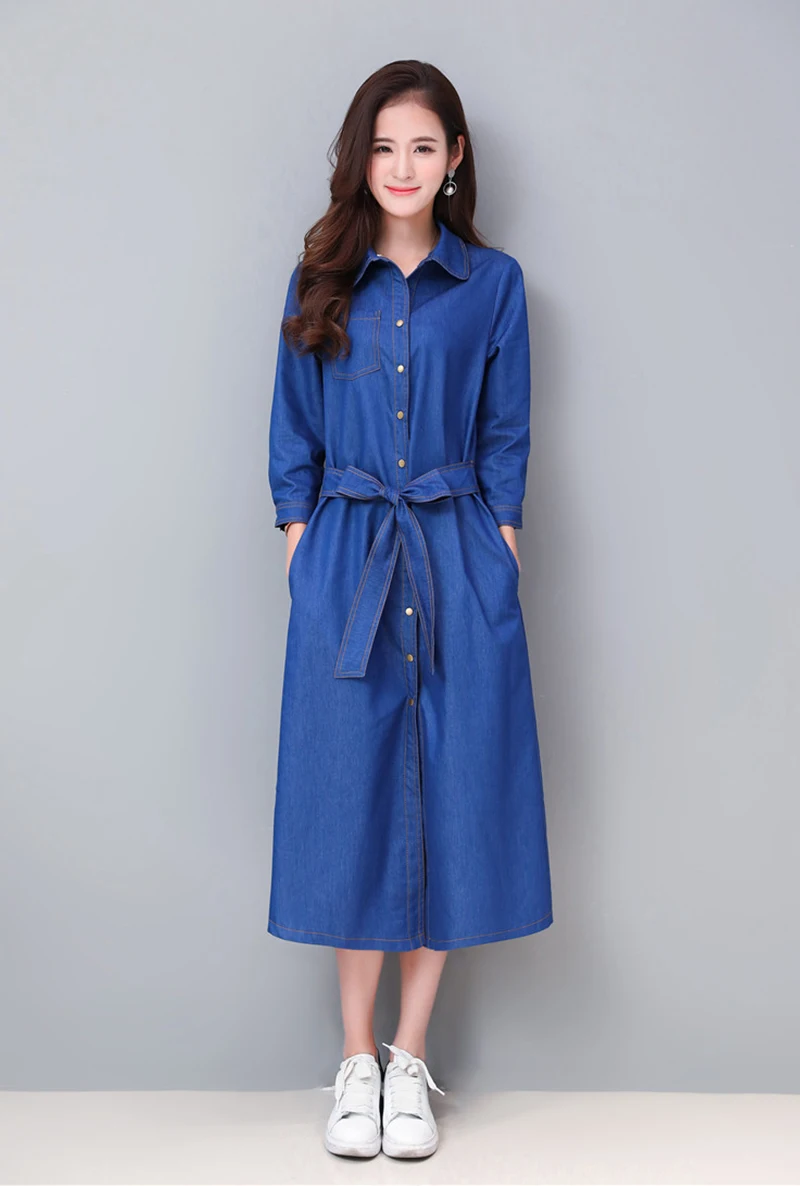 Женские джинсовые платья Летняя Новинка 2017 г. Ковбойское платье с длинными