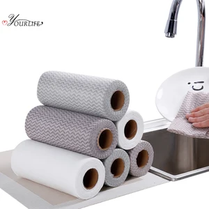 Салфетка для уборки OYOURLIFE, одноразовая микрофибра, 50 шт. в рулоне