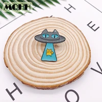 creative cartoon animal alien eye ufo cat enamel brooch alloy badge t shirt bag pin accessories woman jewelry gift for kid