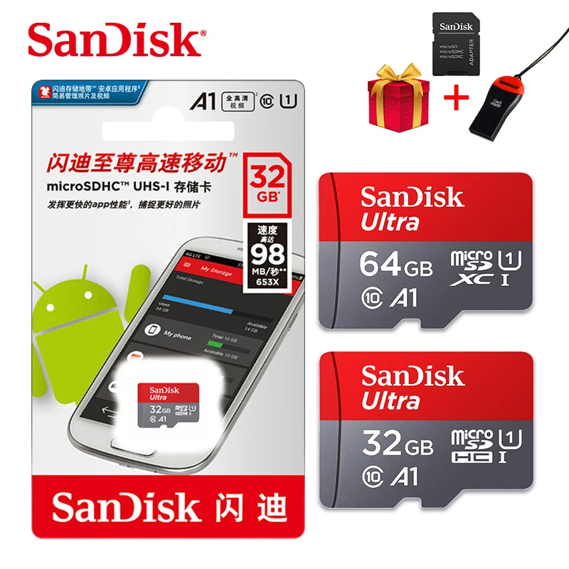 Sandisk Ultra micro sd 128 Гб класс 10 16 ГБ 32 ГБ 64 Гб SDHC SDXC карта памяти TF карта памяти micro sd адаптер