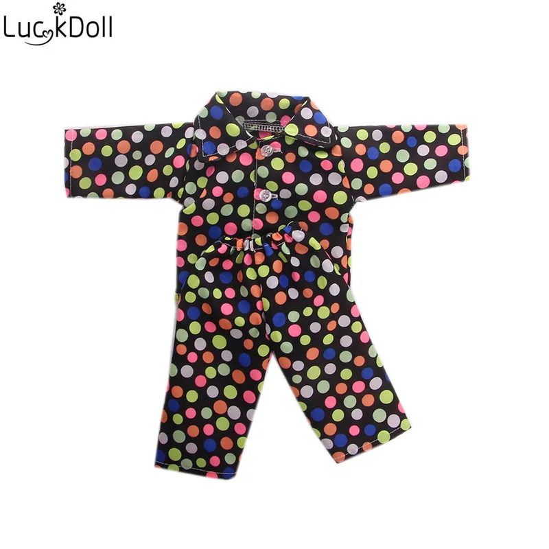 LUCKDOLL высокое качество Pajamats подходит 18 дюймов Американский 43 см Кукла одежда аксессуары, игрушки для девочек, поколение, подарок на день рождения - Цвет: n1423