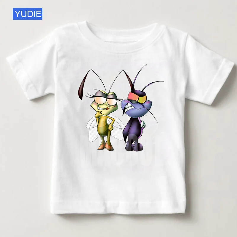 Oggy/Детская футболка с тараканами дышащая футболка из чистого хлопка с короткими рукавами для маленьких девочек летняя детская футболка