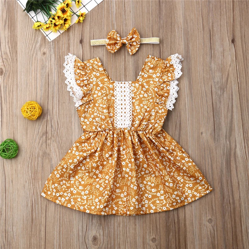 Cute Newborn Baby Kids Girl Clothes Summer Big Sister Little Costume Girls Lace Dress Romper Family | Мать и ребенок