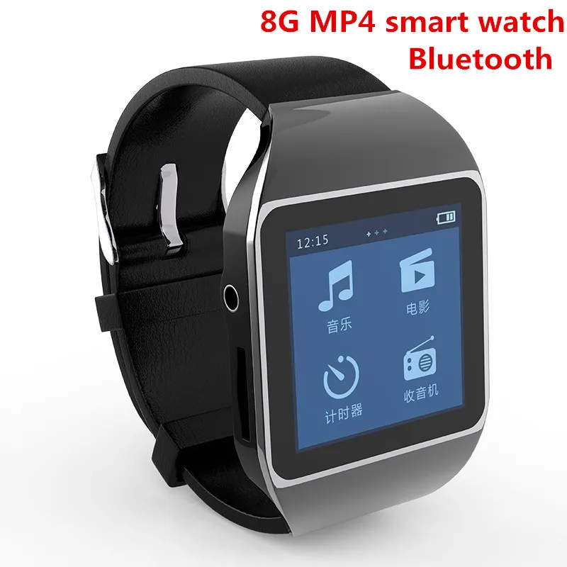 Новый 8 ГБ смарт часы Bluetooth MP4 Музыкальный плеер с 1.5 &quotсенсорный Экран Поддержка FM