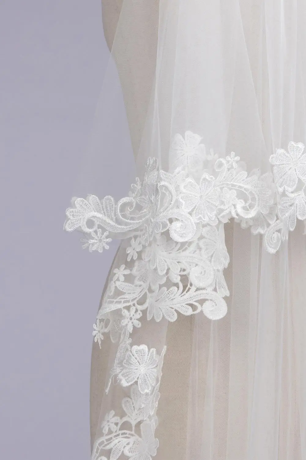 Velos de novia, кружевная двухслойная короткая свадебная вуаль 1,5 м с гребнем, мягкий тюль, свадебные аксессуары, белая и слоновая кость, Фата для невесты