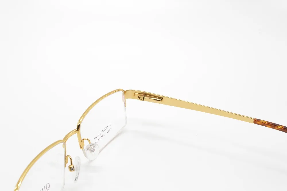 Заказ очки для чтения титанового сплава SEMI-RIM золото мужские кадр Бизнес