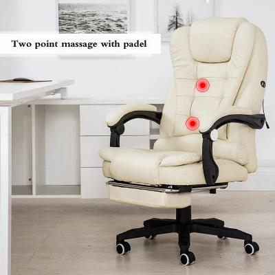 Two massage pedal Офисное кресло Boss PU кожаное вращающееся массажное кресло с подножкой для ног домашнее кресло эргономичное компьютерное кресло - Цвет: Two massage pedal