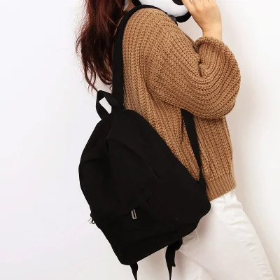 black small size NUFANGU, простой классический дизайн, хорошее качество, для девочек, брезентовый Рюкзак, для колледжа, студентов, школы, сумка для книг, для женщин, для путешествий, для подростков, полезный - Цвет: black small size