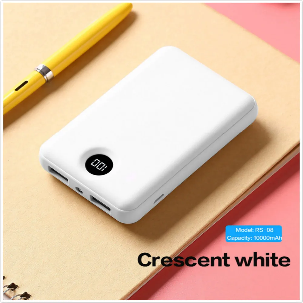Внешний аккумулятор для xiaomi mi iPhone Samsung Mini Pover Bank 10000 мАч светодиодный дисплей