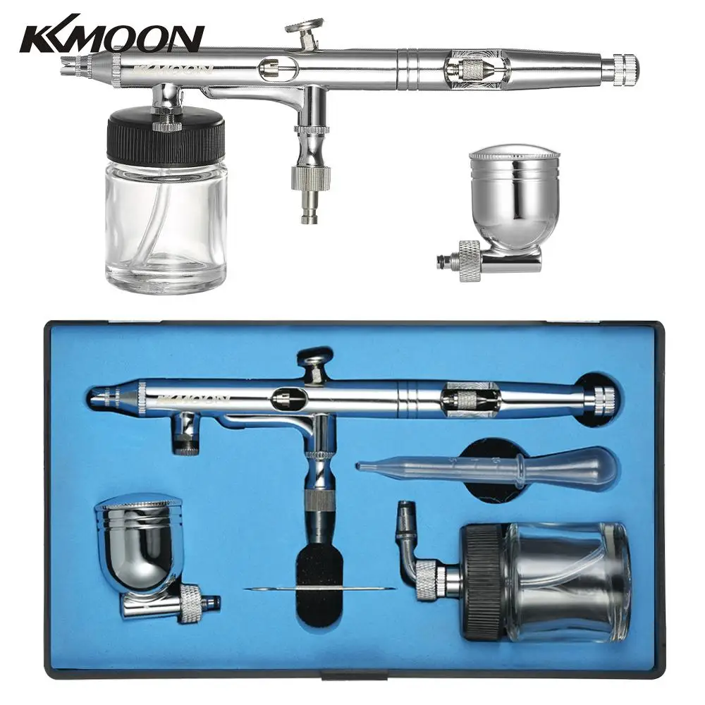 

Multi-Purpose Side Feed Dual-Action Airbrush Kit Set Adjustable Air Control 0.25mmTrigger Spray Gun Spraying Painting Air Brush