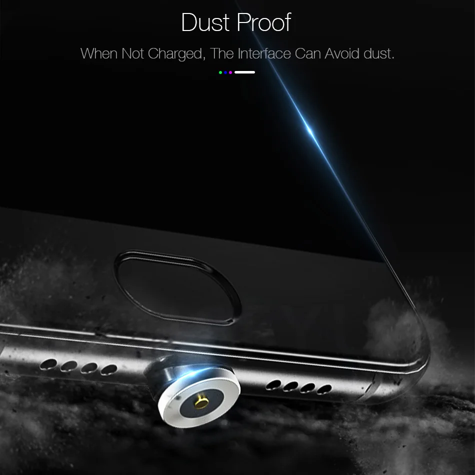 Магнитный кабель со светодиодной подсветкой микро-USB для быстрой зарядки USB C iphone 6