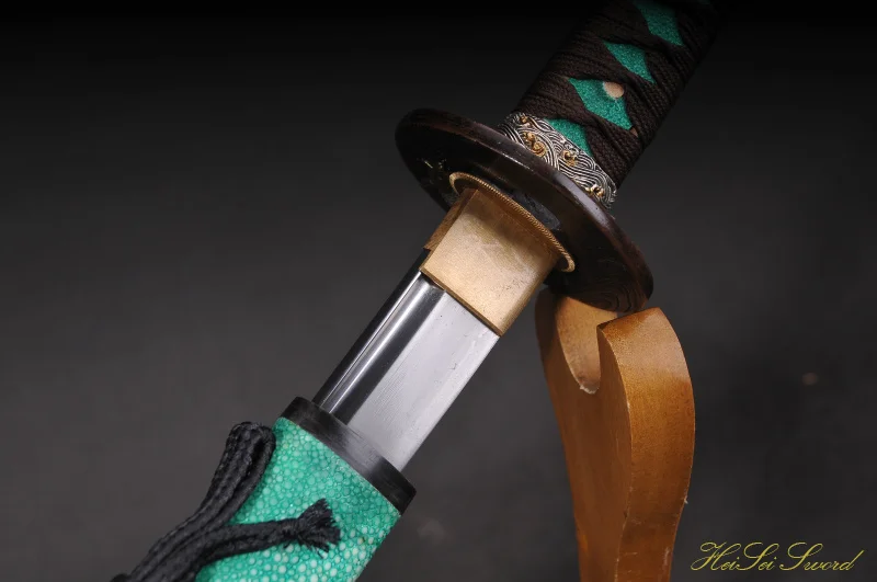 Ручной ковки Катана сложенном Сталь глины-закаленное меч самурая острое оружие