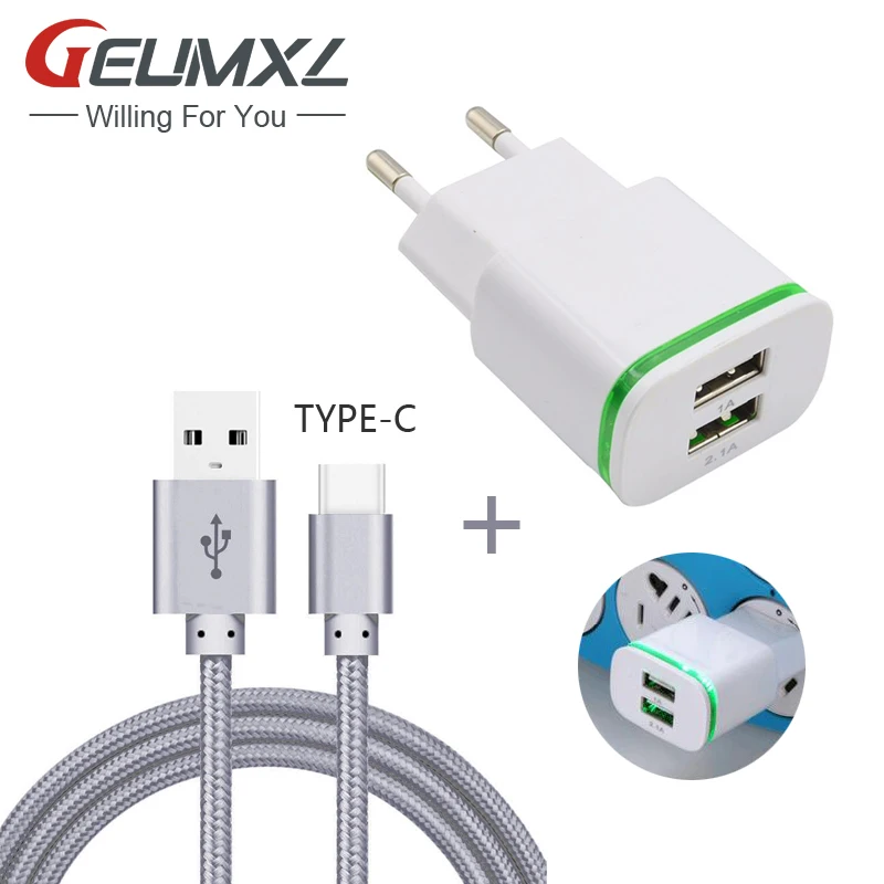 Дорожное зарядное устройство GEUMXL с 2 портами и USB-кабелем типа C для Sony XA1 Ultra G3212 G3226