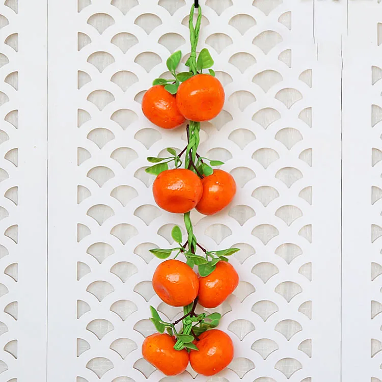 Orange YUYU имитация зеленых фруктов, овощей, шампуры для дома, настенные подвесные декоративные поддельные овощи, отель, ресторан, сделай сам, украшение стены - Цвет: Orange
