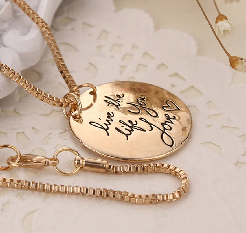 2015 New Letter Learn From Yesterday Live For Today Hope Tomorrow Necklace | Украшения и аксессуары