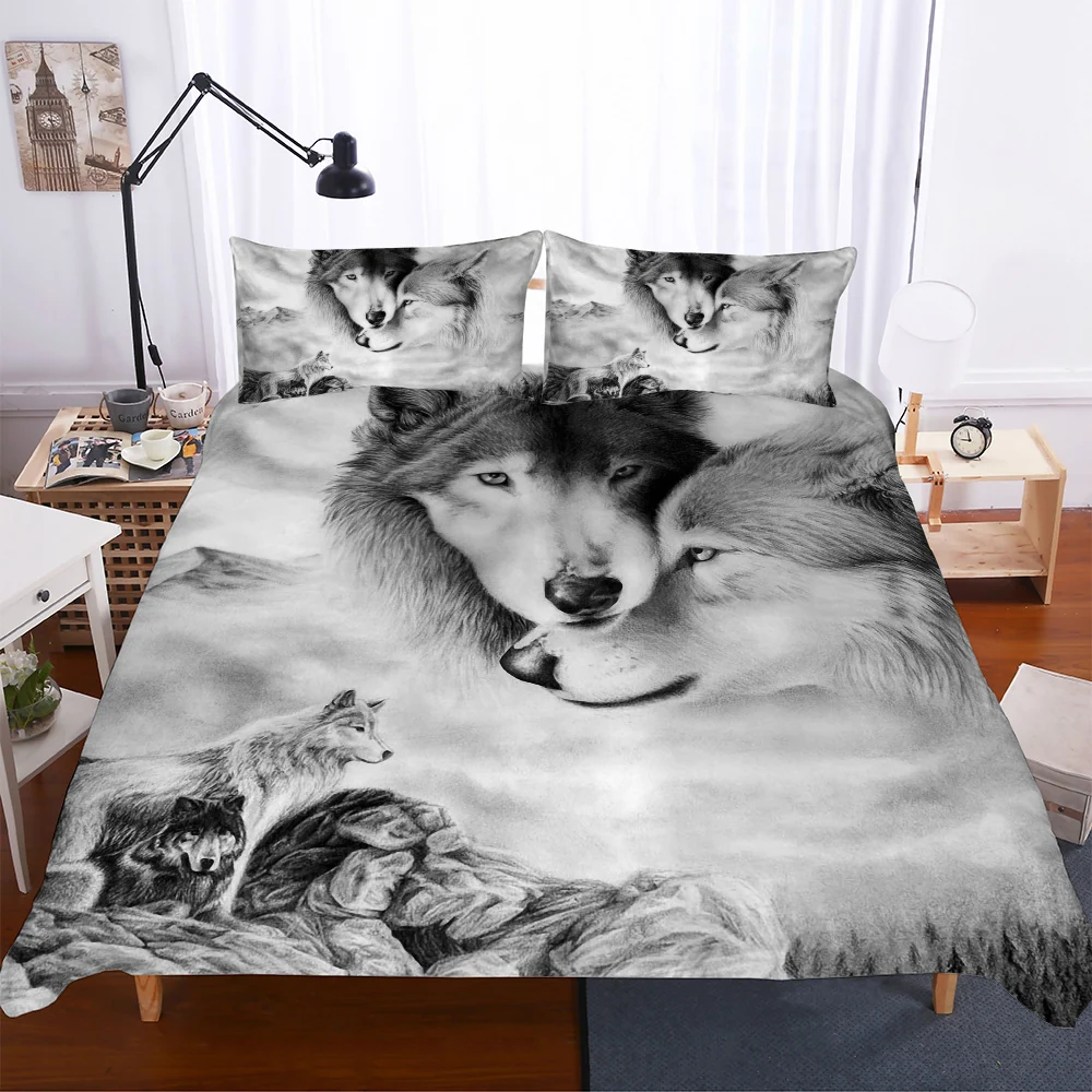 3D Bedding Set Twin Full Queen King Super Size Animal Duvet Cover Quilt Bed Bedclothes Pillow Cases New set | Дом и сад
