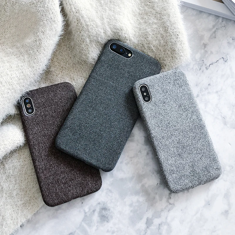 KASONPAI ультра-тонкая ткань текстура мягкий чехол для iPhone XS MAX 7 6 6S 8 Plus X XR чехол Холст сетка узор чехол для телефона s Fundas
