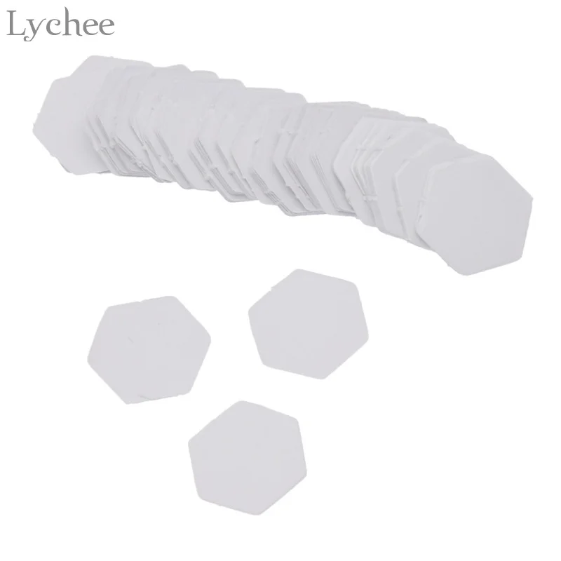 12mm Lychee 100 шт Шестигранная форма бумажные Лоскутные шаблоны DIY ручной работы шаблон для шитья - Цвет: 12mm