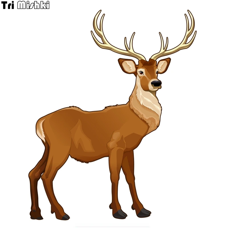 Tri Mishki WCS603 13x16 см Олени Санта-Клауса с Рождеством Смешные Автомобильные Наклейки на авто автомобильные отличительные знаки