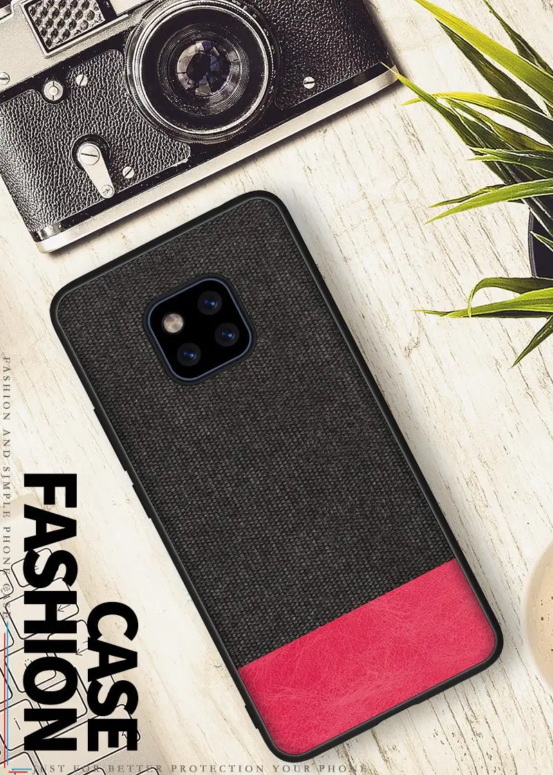 Для huawei mate 20 Pro Чехол Мягкий силиконовый край+ твердая ткань текстура защитный чехол на заднюю панель для huawei mate 20 20pro mate 20