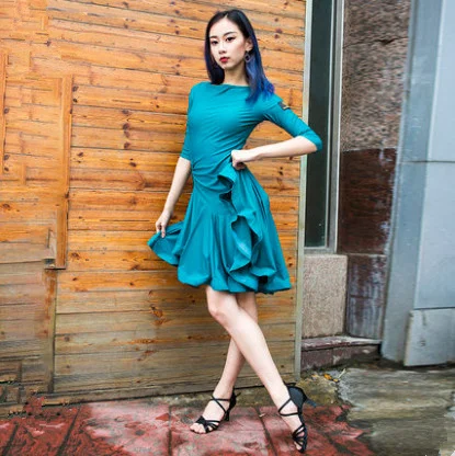 fashion New Latin Dance skirt Woman Practice dress 2019 Performance black dance dresses | Тематическая одежда и униформа