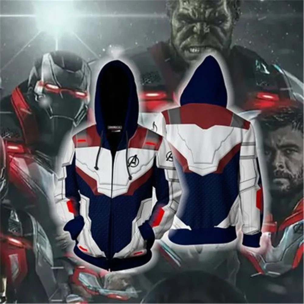 XX-LL-1003 VIP Мода дизайн сублимации 3d печатных Marvel Endgame Мстители Квантовая одежда толстовки для пар супергерой Железный капюшон на молнии - Цвет: XX-LL-1003