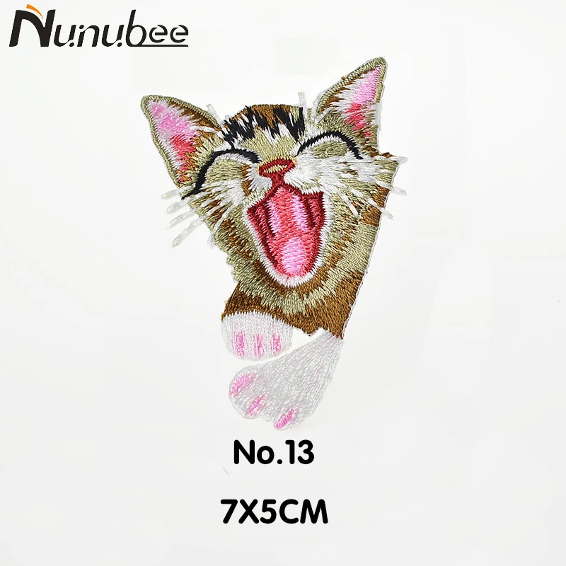 Nunubee 1 предмет высокое качество вышивка кошка патч для одежды аппликация наклейки