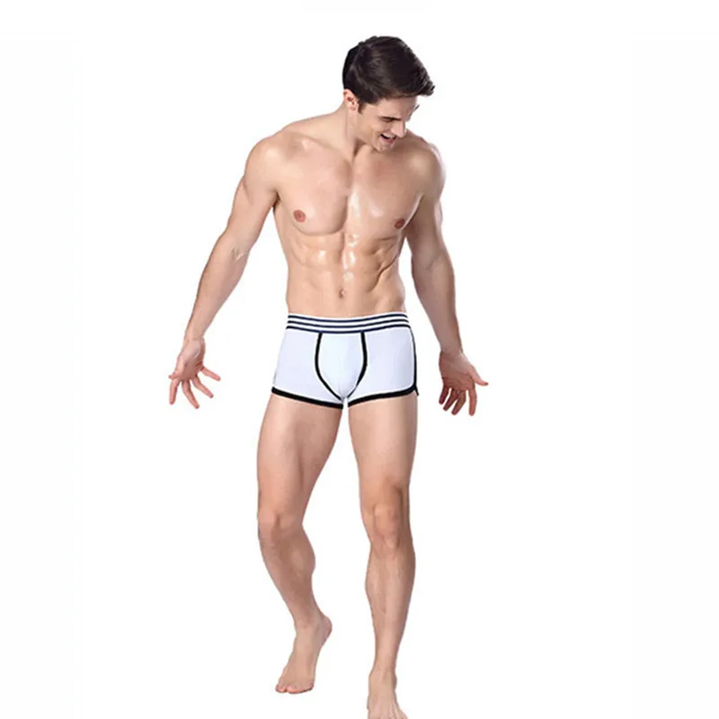 

Fashion New Men'S Sweaty Underwear Cotton Stripe Movement Body Sculpting Sexy Comfortable Shorts Sling Closed-Fitting Underpants