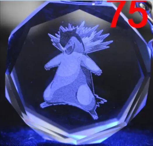 75 Prinplup eevee Кристальный брелок для езды на велосипеде аниме брелок светодиодный брелок пышный легкий брелок Подвеска подарок - Цвет: 75