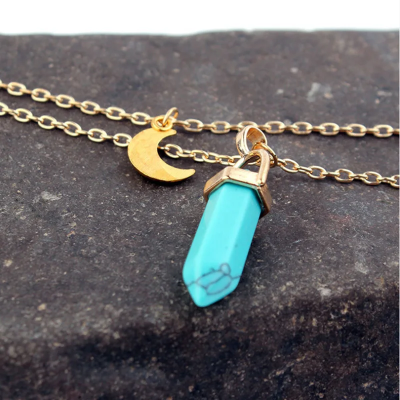 Кристалл Опал натуральный камень кварц удлиненные чокеры Для женщин Луна